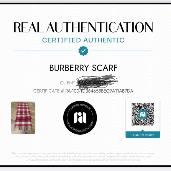Burberry Vintage Red Check Cashmere Scarf w/Certificate of Authenticity - Picture 12 of 12